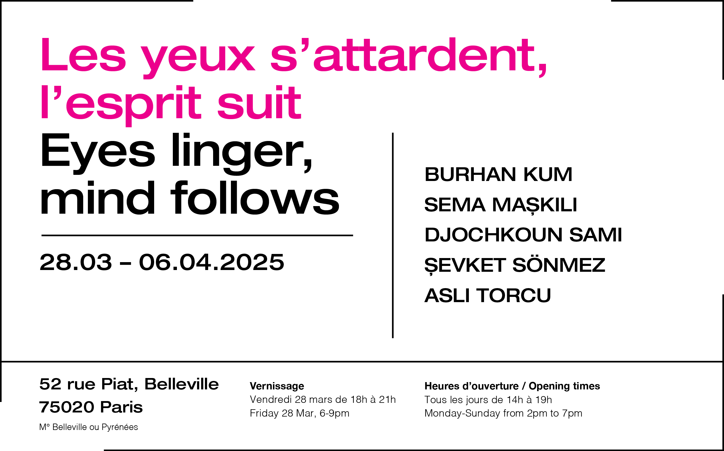 Eyes Linger, Mind Follows / Les yeux s’attardent, l’esprit suit