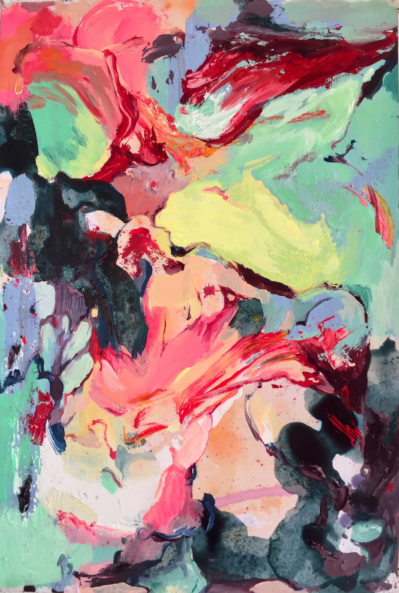 Aslı Torcu, Petit Paysage des Restes, 2021, Mixed media on paper, 29.2 x 20 cm.