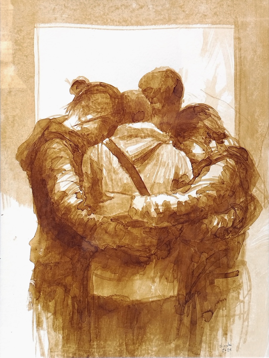 Djochkoun Sami, Together II, 2025, Acrylic on paper, 42 x 29,7 cm.