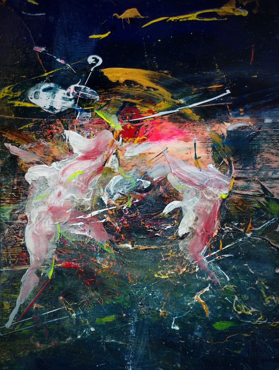 Şevket Sönmez, Angels series, 2025, Acrylic on canvas, 30 x 30 cm.