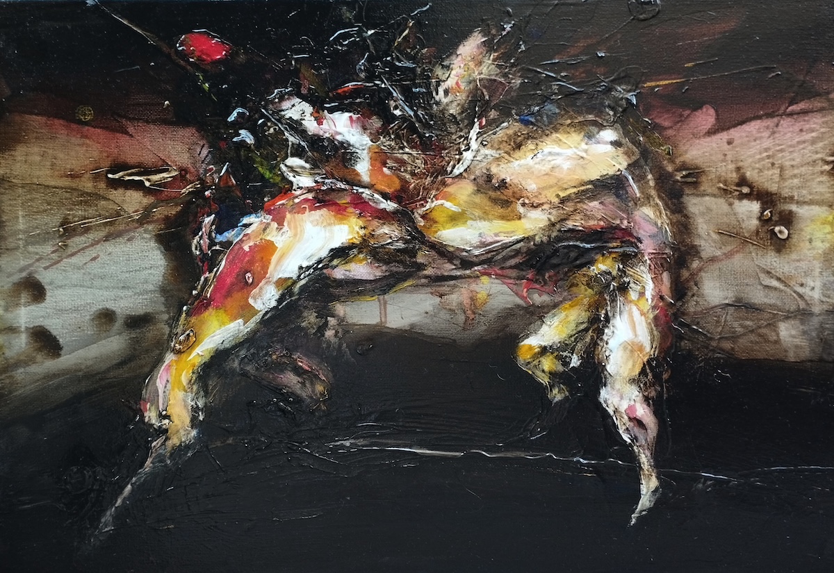 Şevket Sönmez, Angels series, 2025, Acrylic on canvas, 30 x 30 cm.