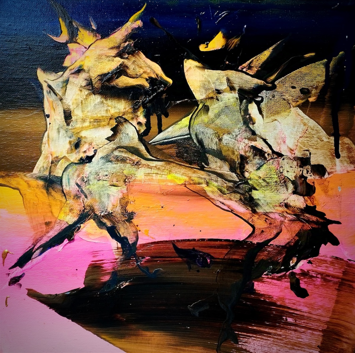 Şevket Sönmez, Angels series, 2025, Acrylic on canvas, 30 x 30 cm.