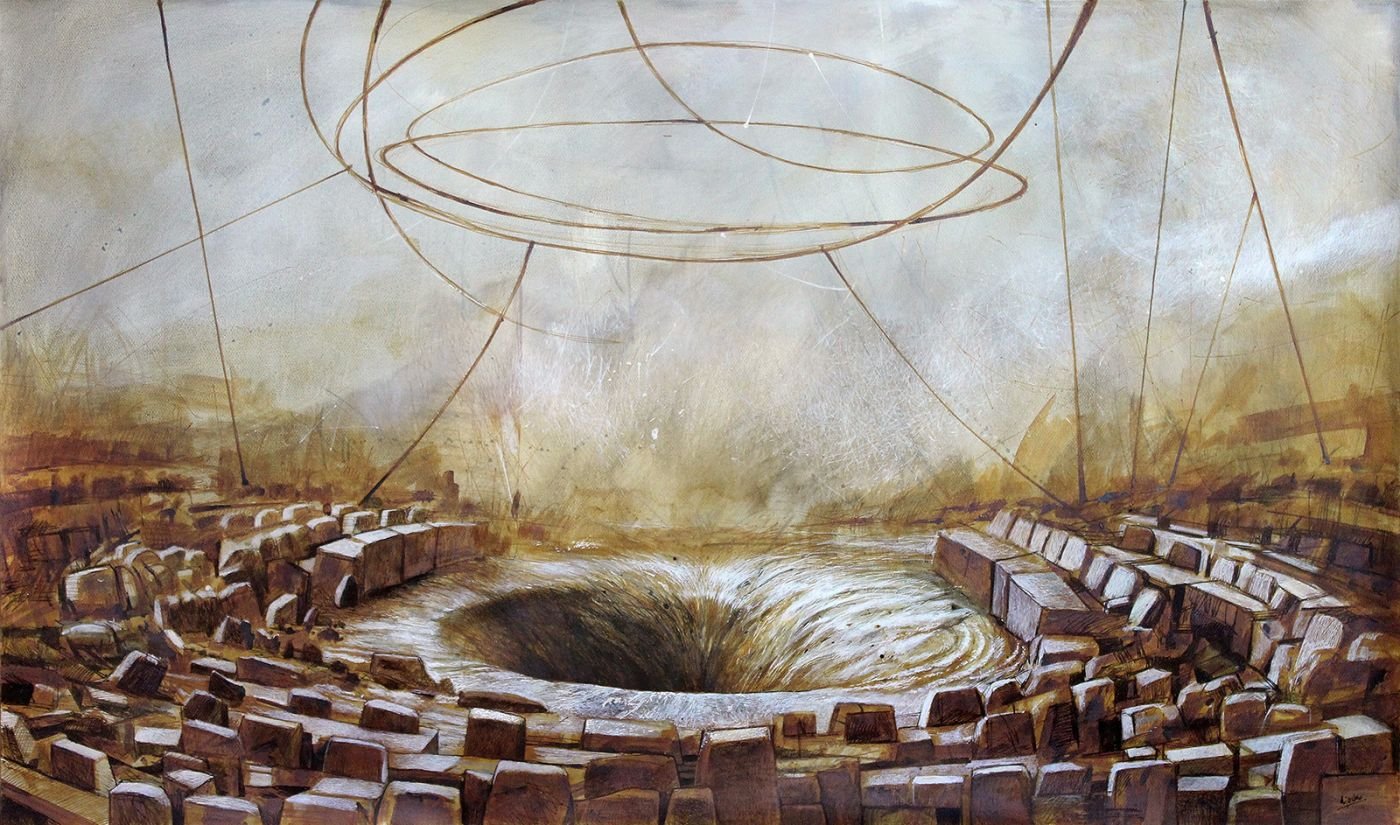 Djochkoun Sami — Destiny Chromosome, 2023, Mixed media on paper, 89x150cm