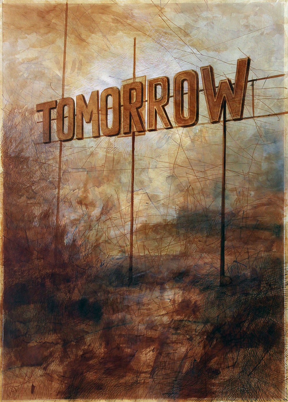 Djochkoun Sami — Tomorrow, 2022, Mixed media on paper, 70x70 cm