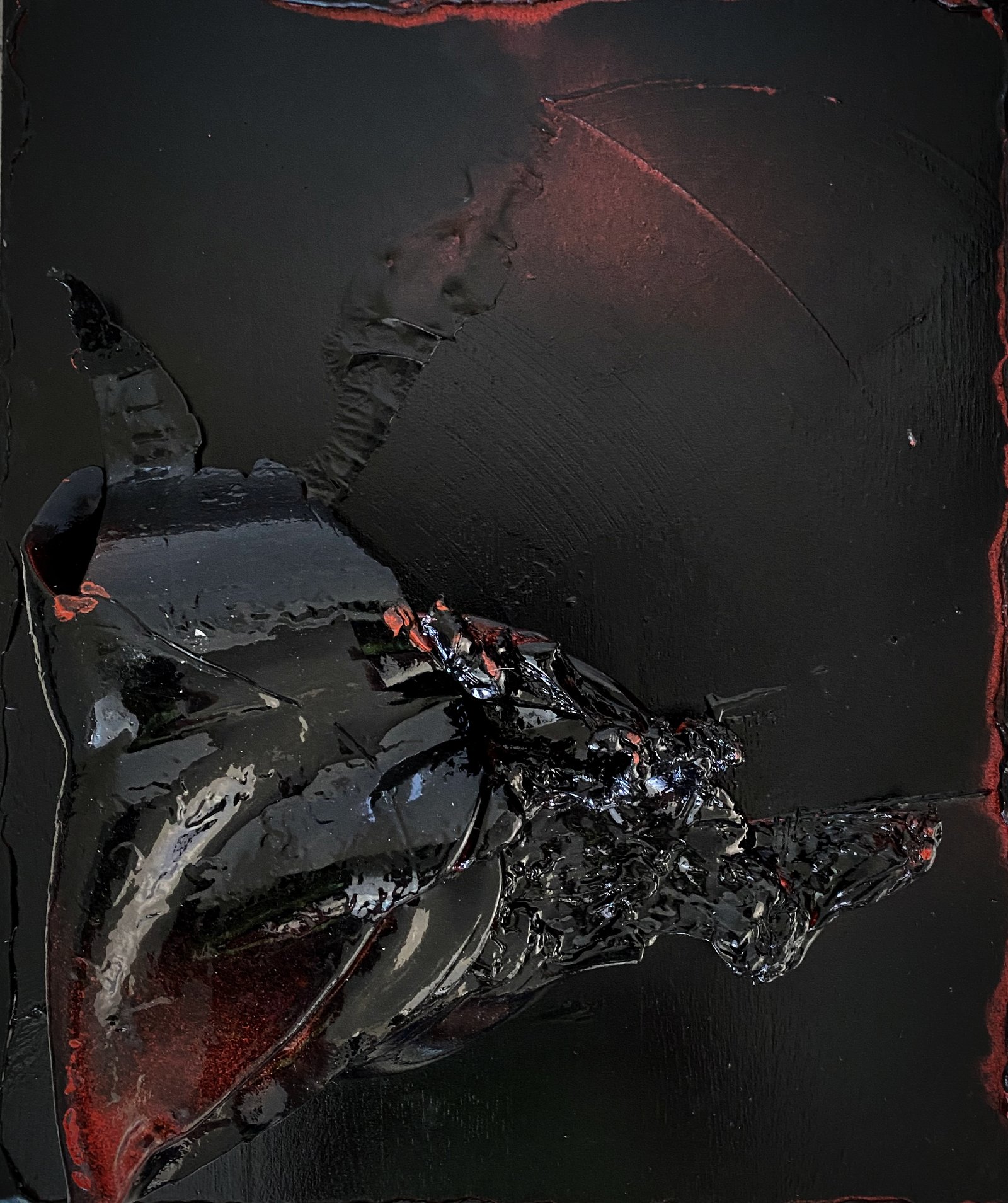 Şevket Sönmez — Hot Injection, 2024, Mixed media, 40 x 30 cm